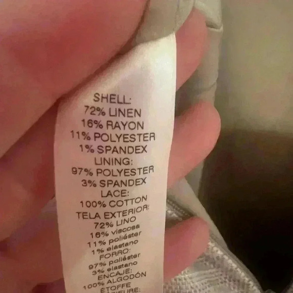 White House Black Market Tan Cream Linen blend Sheath Dress- Size 14- NWOT - Picture 6 of 6